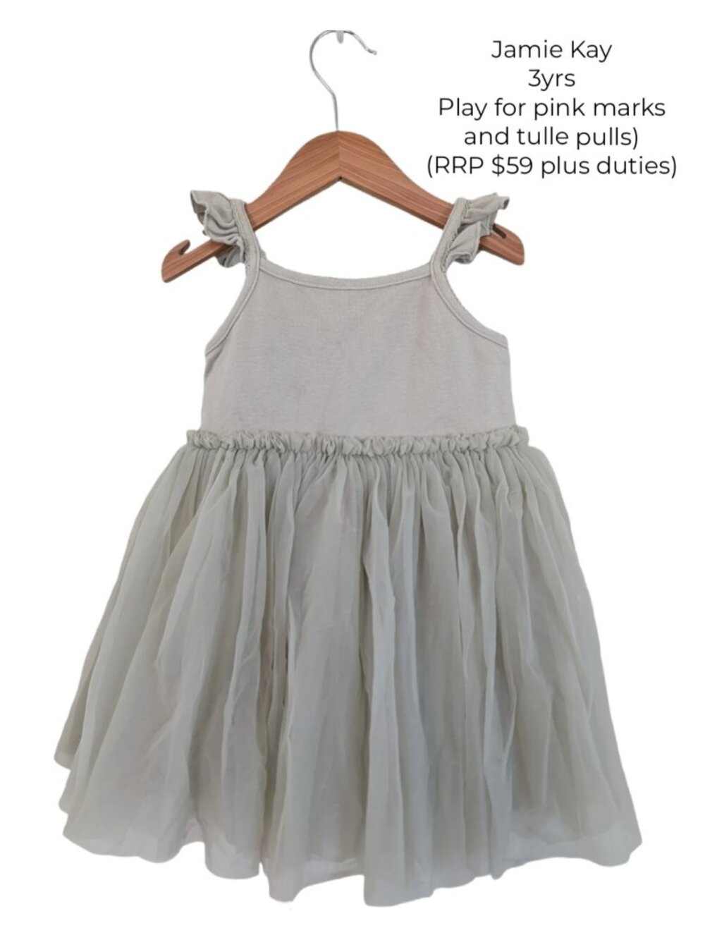 Jamie Kay Sage Green Tutu Ruffle Strap Dress 3T Girls Clothing Small Shop